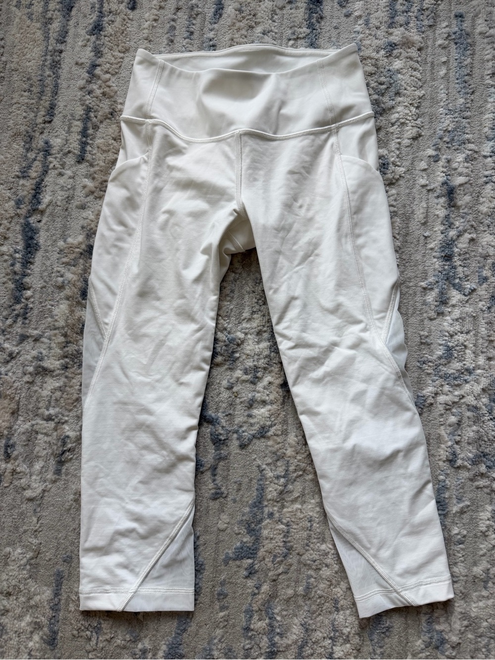 White Lululemon cropped mesh Leggings